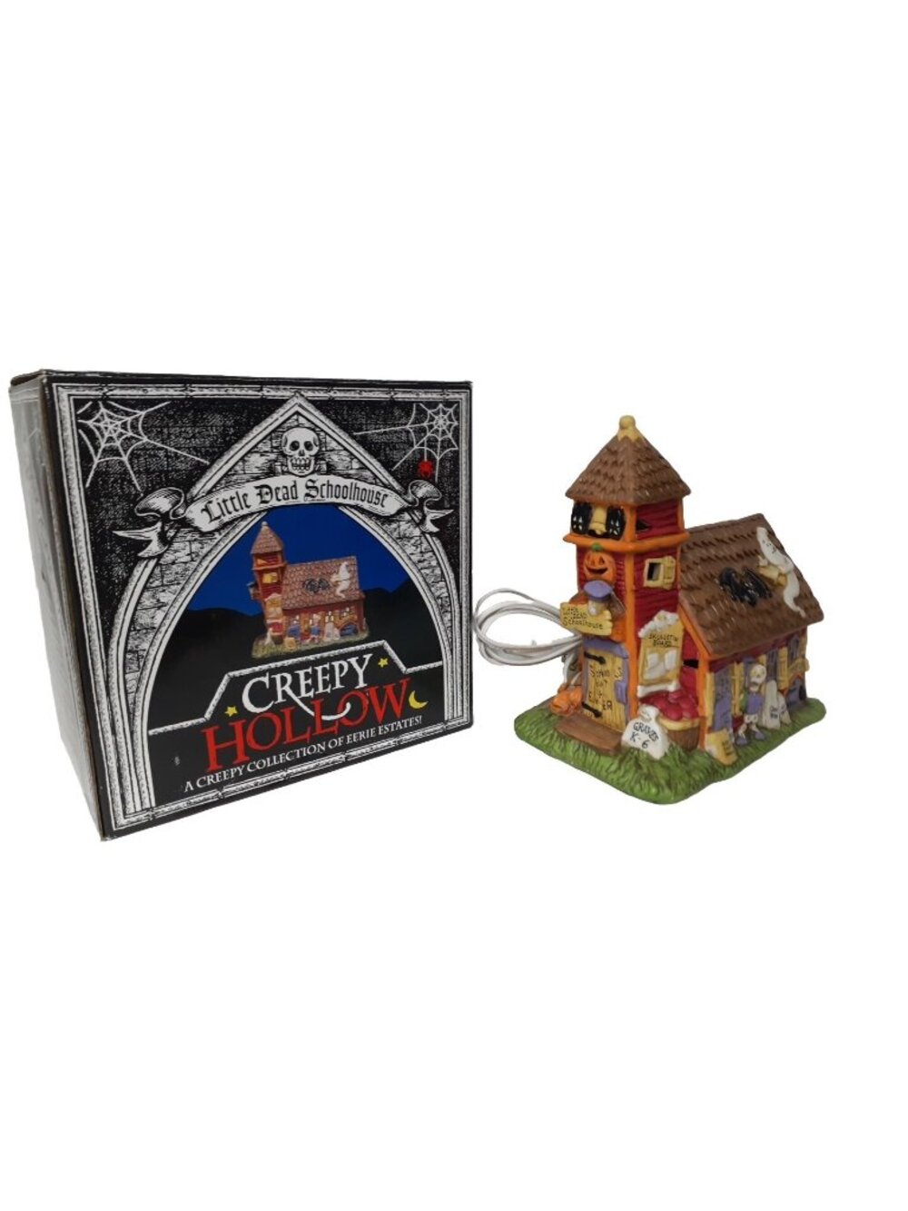 Cannon Falls Creepy Hollow LITTLE DEAD SCHOOLHOUSE Mini Light Up Halloween House
